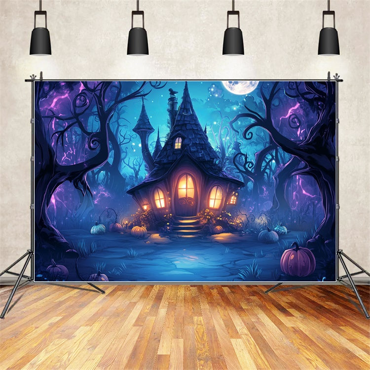 Toile de fond Halloween Chalet de Sorcière Enchanté BRP57-71