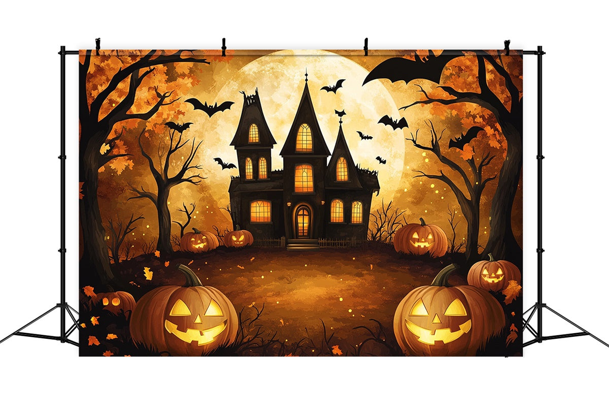 Toile de fond Photo Halloween Manoir Effrayant Dessiné BRP57-72