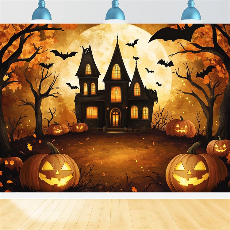 Toile de fond Photo Halloween Manoir Effrayant Dessiné BRP57-72