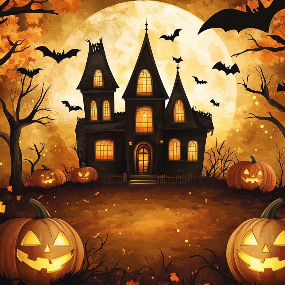 Toile de fond Photo Halloween Manoir Effrayant Dessiné BRP57-72