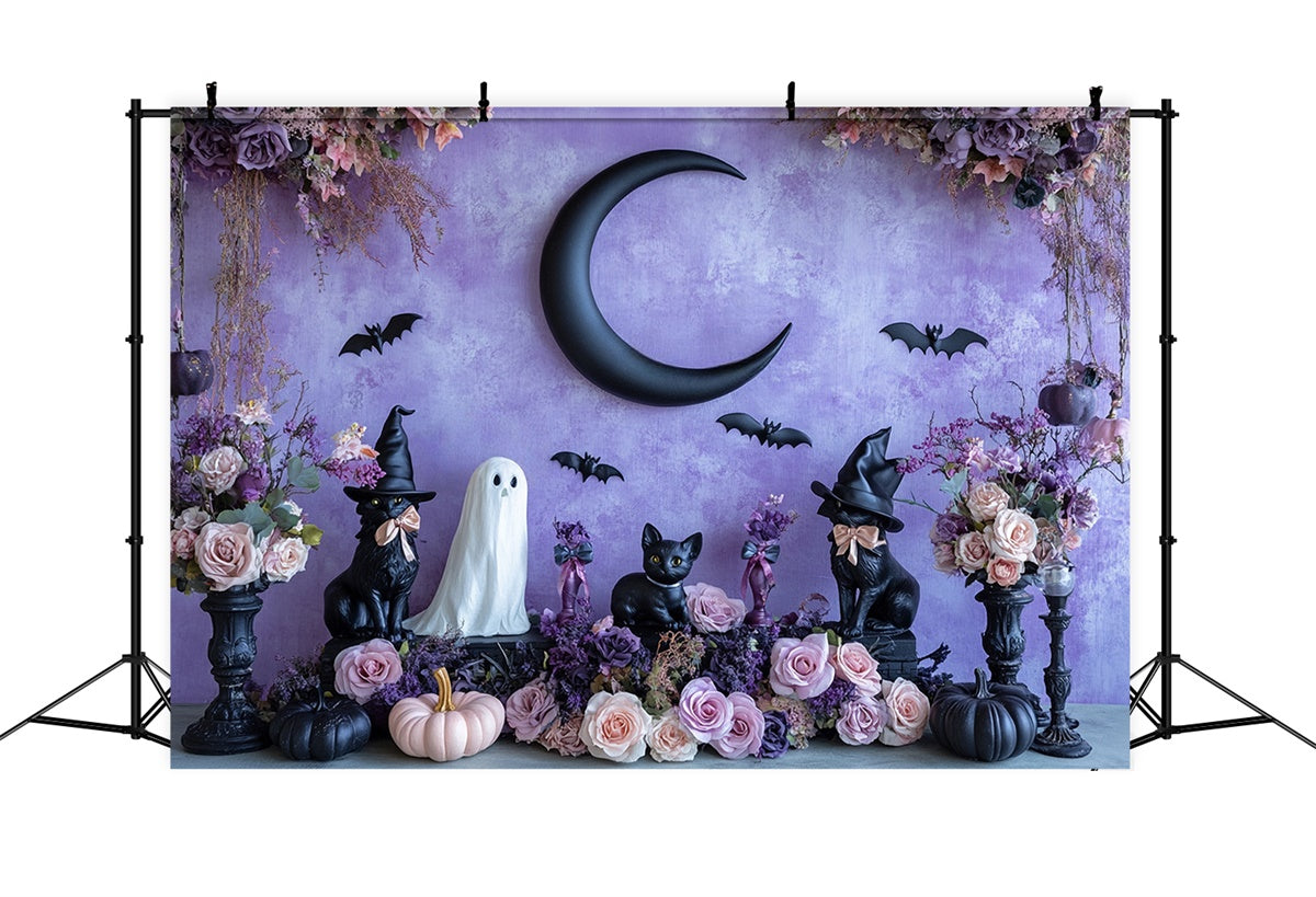 Toile de fond Photo Halloween Fleurs Ensorcelées pour Animaux BRP57-76