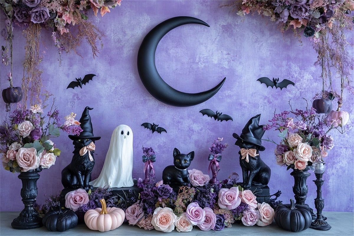 Toile de fond Photo Halloween Fleurs Ensorcelées pour Animaux BRP57-76