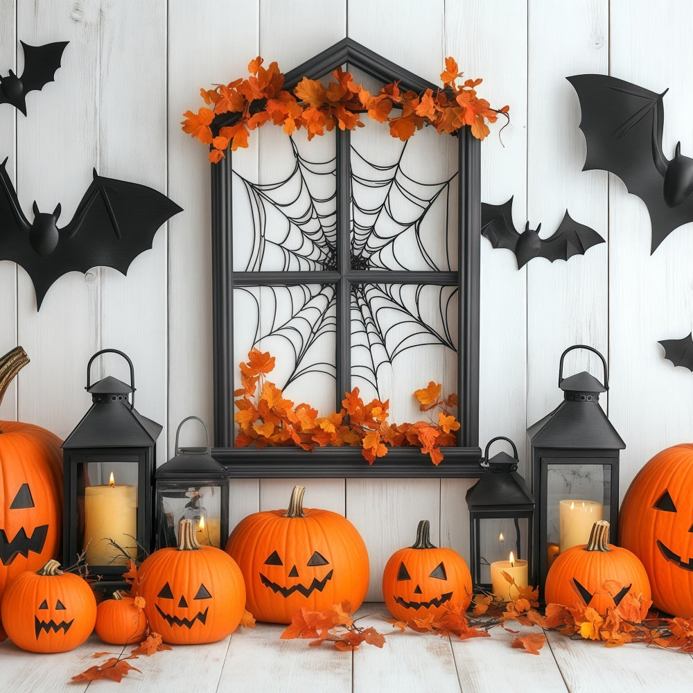 Toile de fond Photo Halloween Citrouille et Bougies Chaleureuses BRP57-80