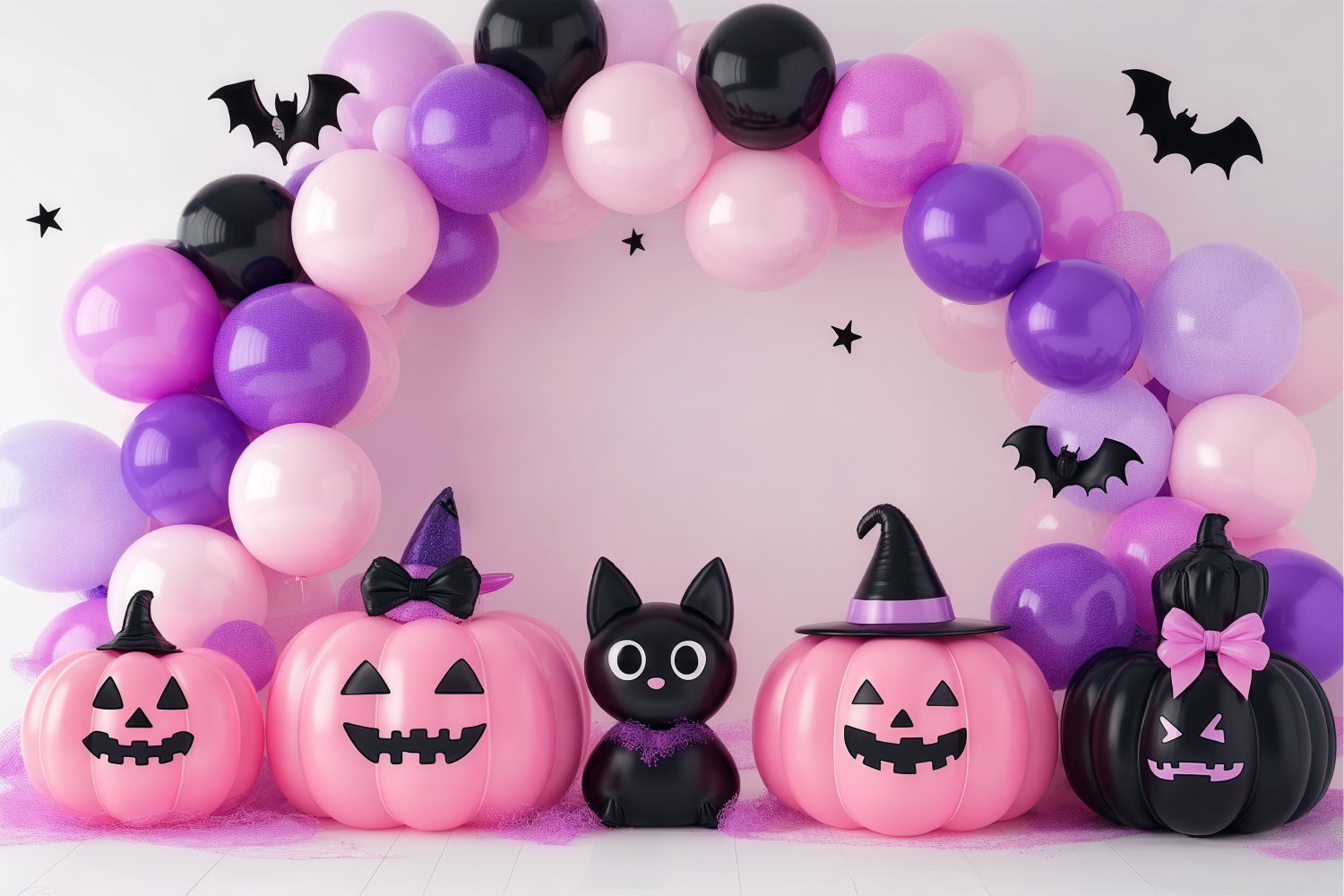 Toile de fond Photo Halloween Ballon Chat Citrouille BRP57-83