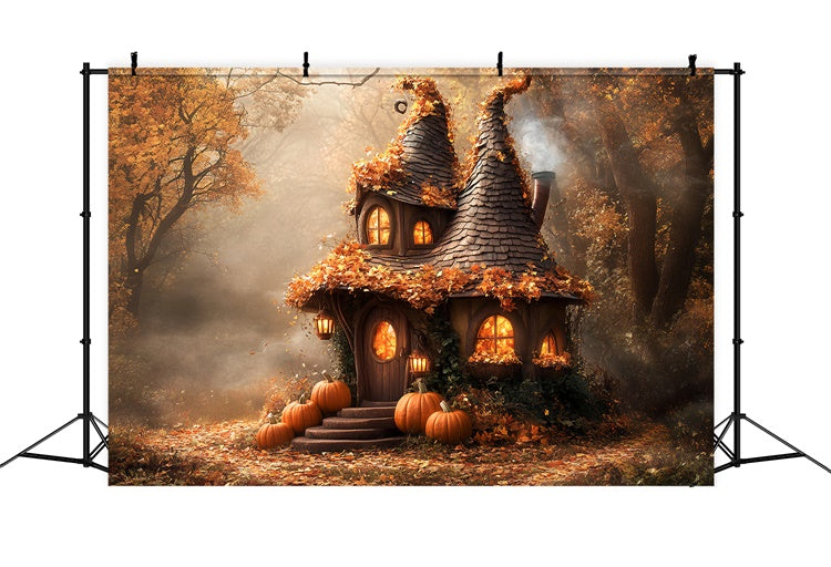 Toile de fond Halloween Cabane Magique et Tour Tordue BRP57-87