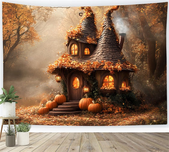 Toile de fond Halloween Cabane Magique et Tour Tordue BRP57-87