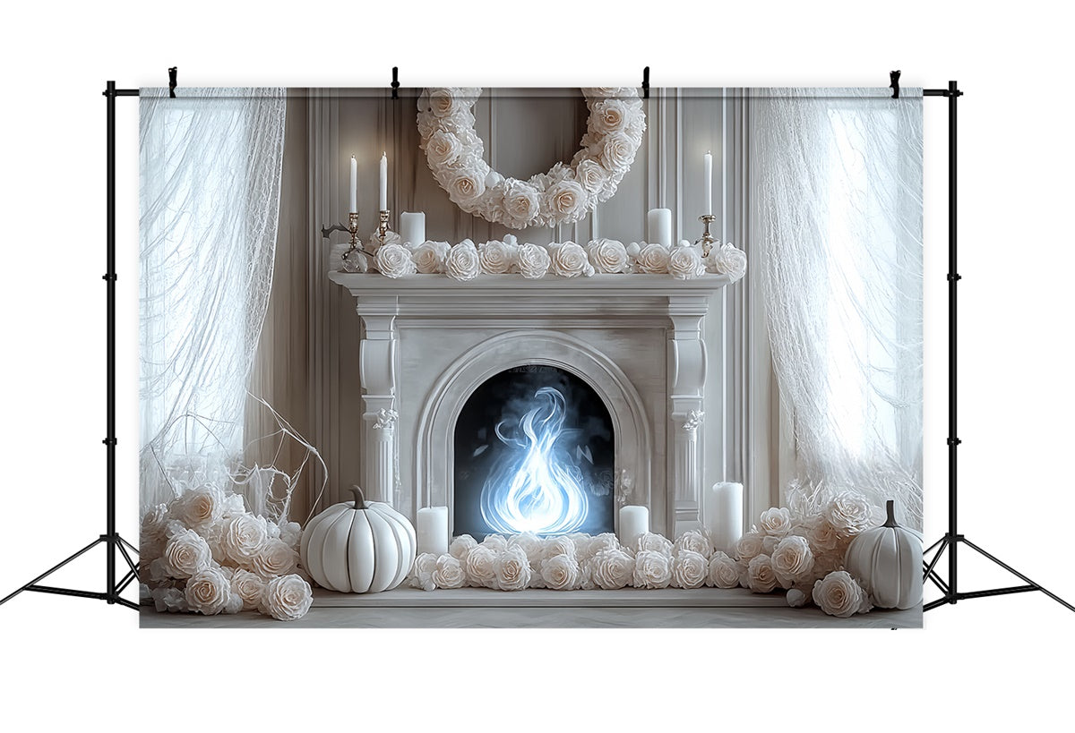 Toile de fond Photo Halloween Élégance Fantomatique et Cheminée BRP57-94