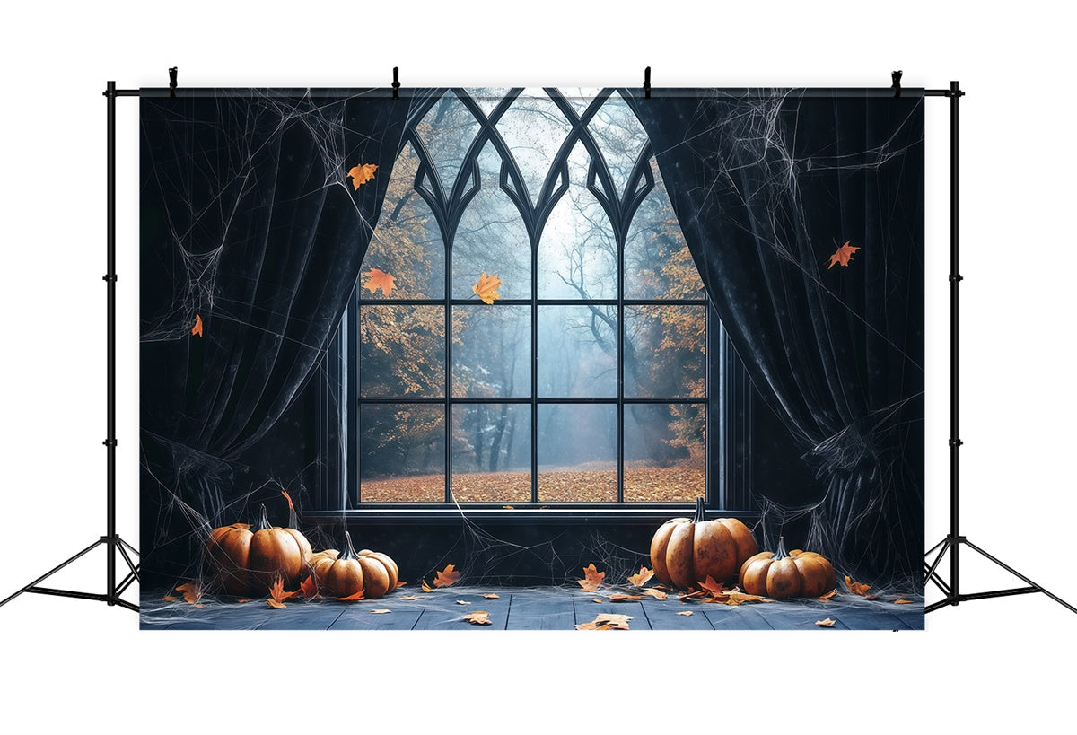Toile de fond Photo Halloween Rideaux Toile et Fenêtre Gothique BRP57-98