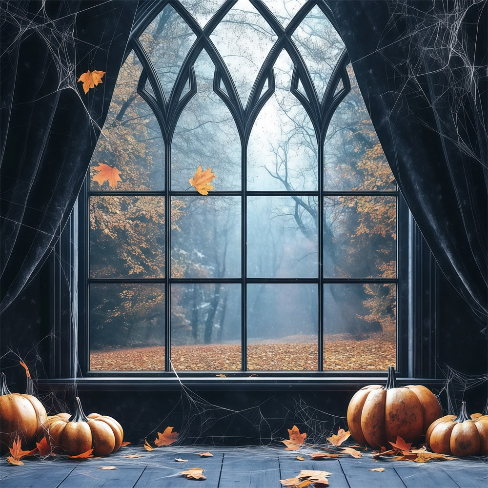 Toile de fond Photo Halloween Rideaux Toile et Fenêtre Gothique BRP57-98