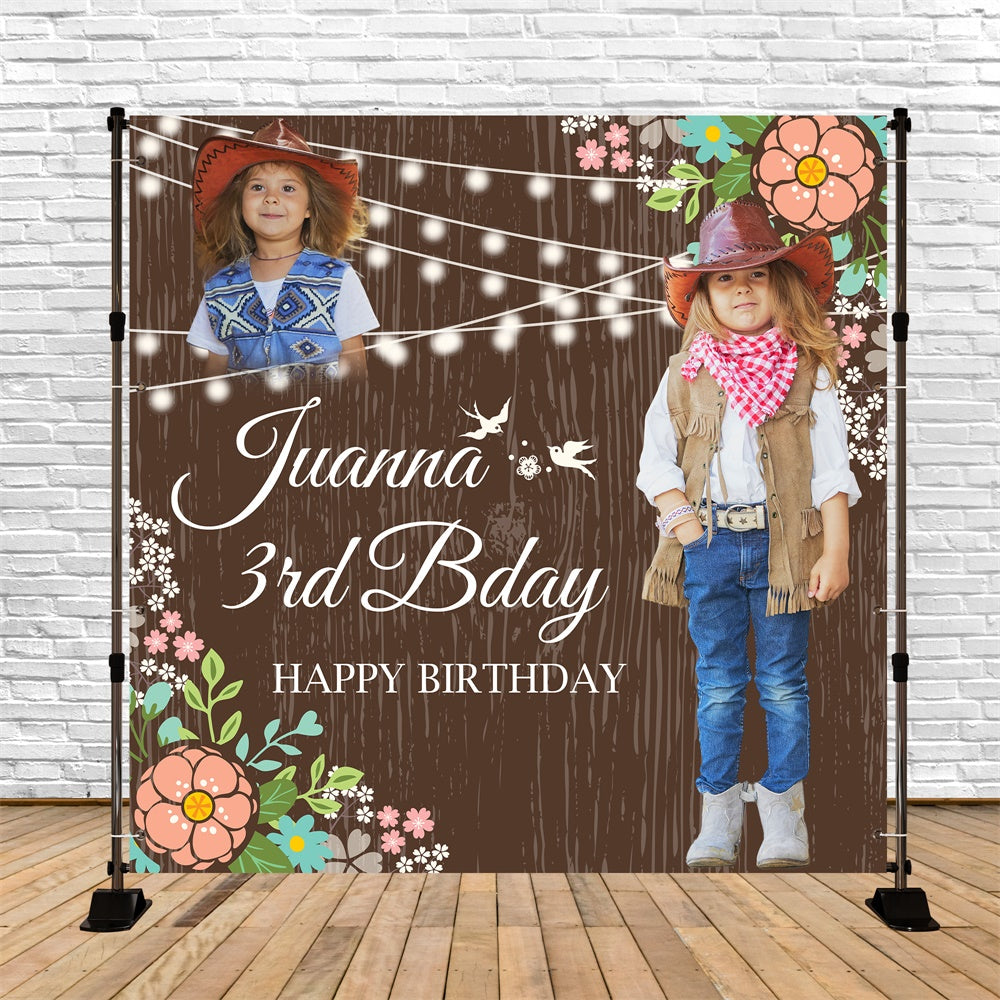 Toile de fond Photo Anniversaire Personnalisable Anniversaire Rodéo Rustique BRP6-100