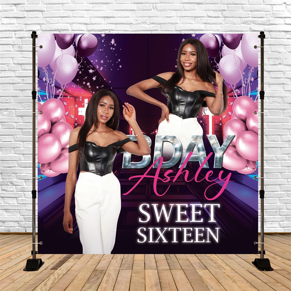 Toile de fond Anniversaire Personnalisé Glamour Urbain Sweet 16 BRP6-101