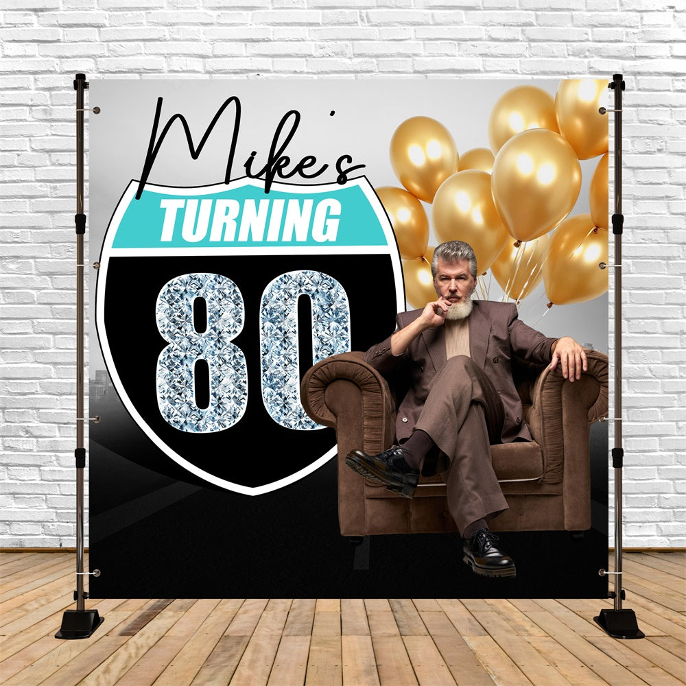 Toile de fond Deco Anniversaire Personnalisé Grand Homme 80 Ans BRP6-102