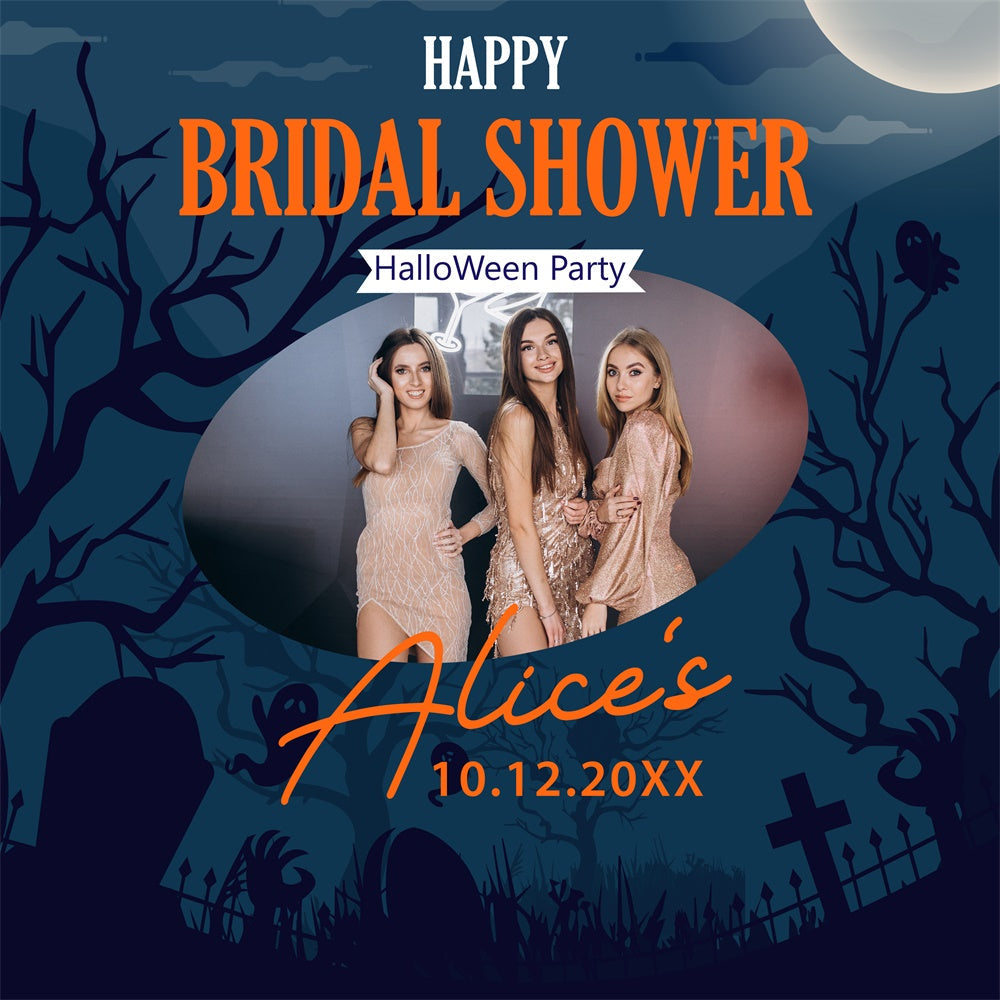 Toile de fond Mariage Halloween Nuit Effrayante Personnalisable Halloween BRP6-105