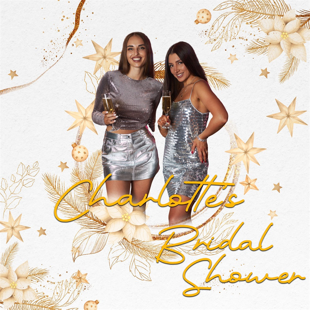 Toile de fond Bridal Shower Photo Personnalisable Chic Brillant Étincelant BRP6-111