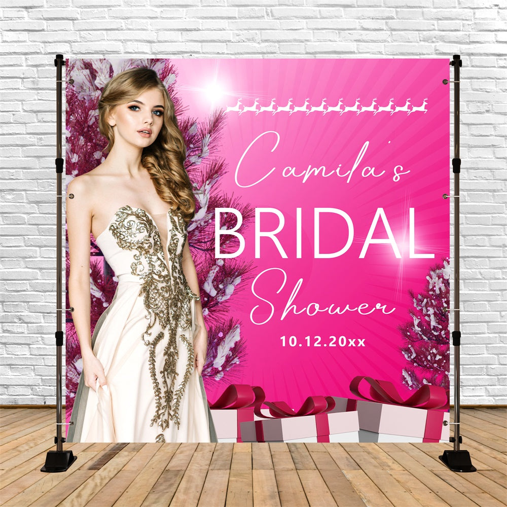 Toile de fond Mariage Noël Glamour de Fêtes Bridal Shower Personnalisable BRP6-128