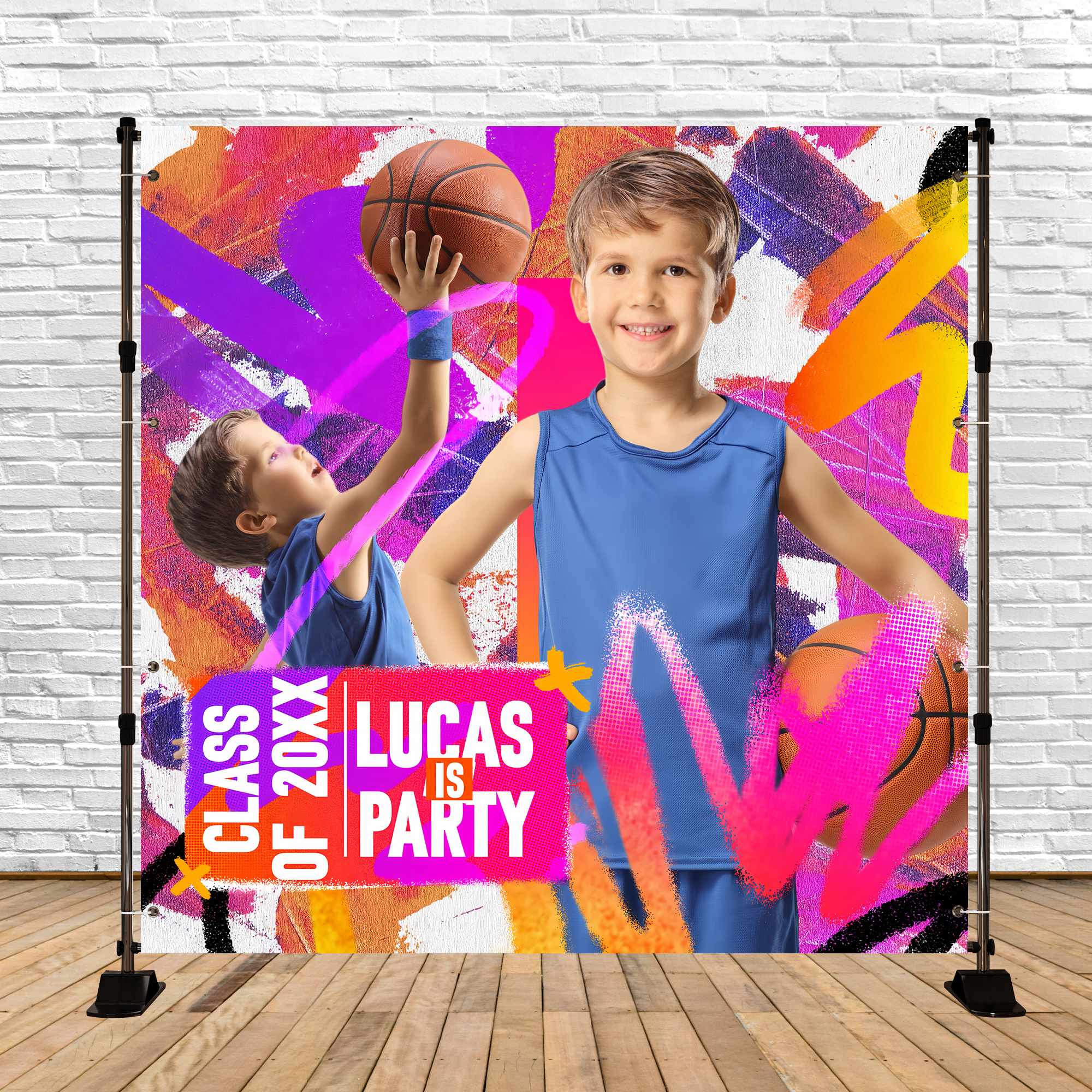Toile de Fond de Maternelle Sports Pop Personnalisée BRP6-189
