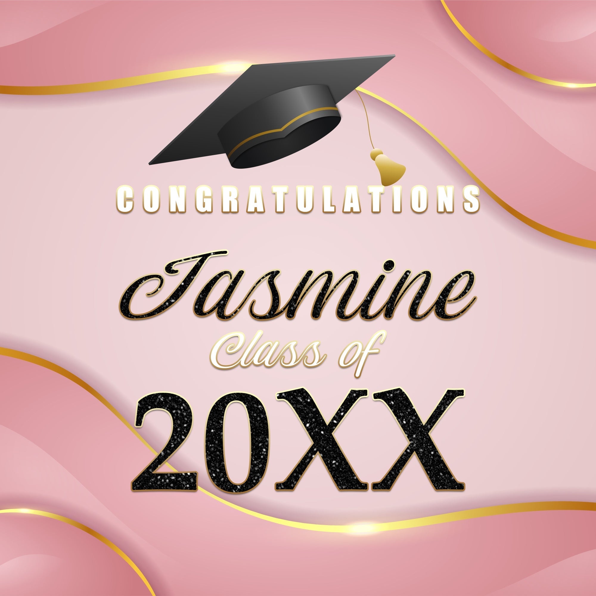 Toile de Fond de Graduation Douce Brillance Personnalisée BRP6-203
