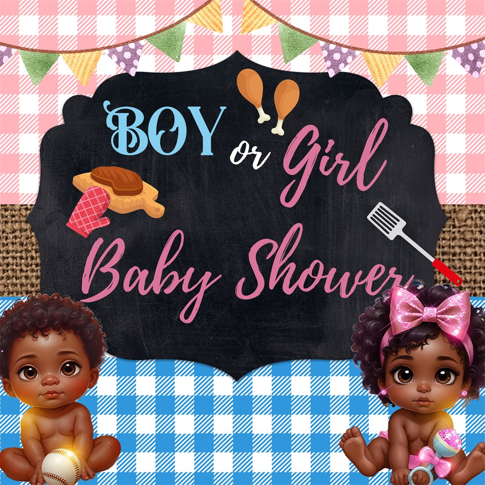 Toile de fond Baby Shower Personnalisable Barbecue Festif BRP6-209