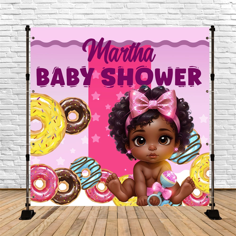 Toile de fond Baby Shower Personnalisable Donuts Vanille Fête BRP6-210