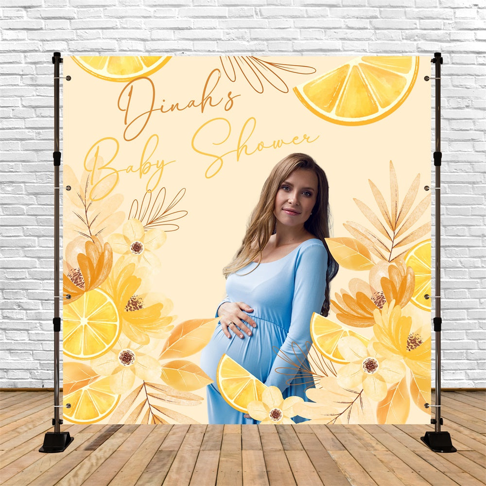 Toile de fond Baby Shower Personnalisable Jardin Citronné BRP6-225