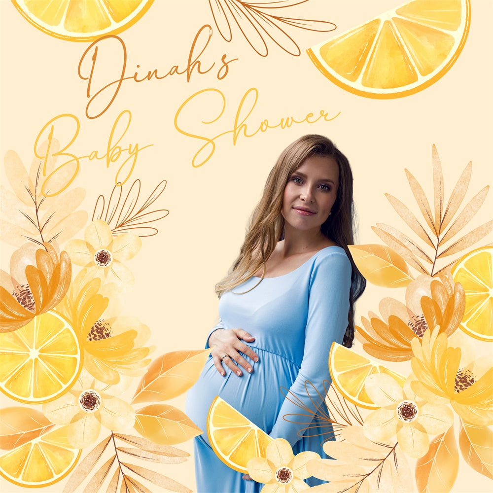 Toile de fond Baby Shower Personnalisable Jardin Citronné BRP6-225