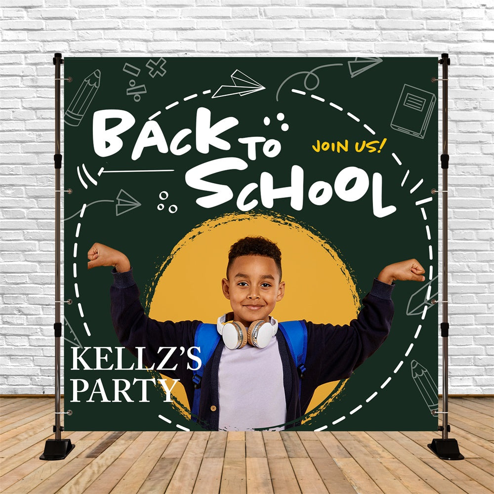 Toile de fond Retour à l’École Personnalisable Fête de Classe Dessinée BRP6-32