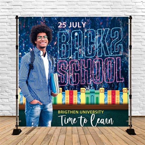 Toile de fond Retour à l’École Personnalisable Retour Brillant au Collège BRP6-33