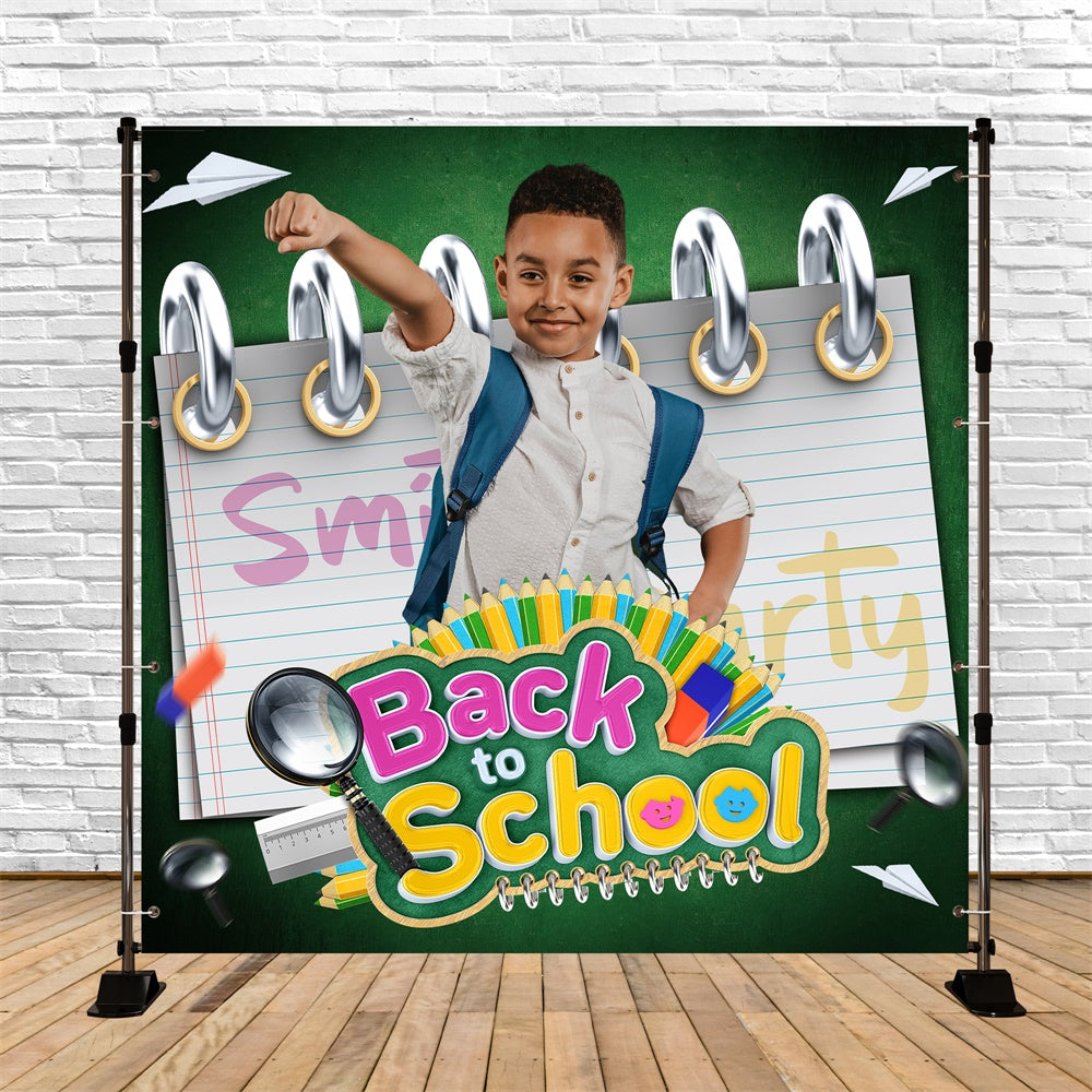 Toile de fond Retour à l’École Personnalisable Avion en Papier Explorateur BRP6-34