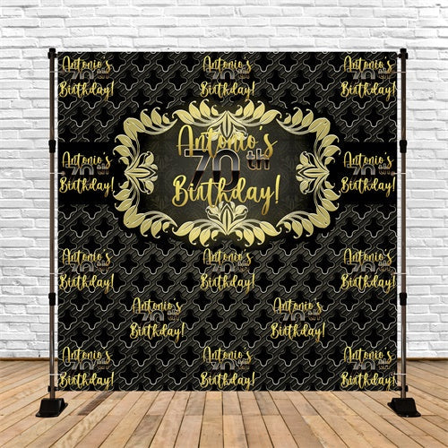 Toile de fond Deco Anniversaire Personnalisé Luxe Doré 70 Ans BRP6-59
