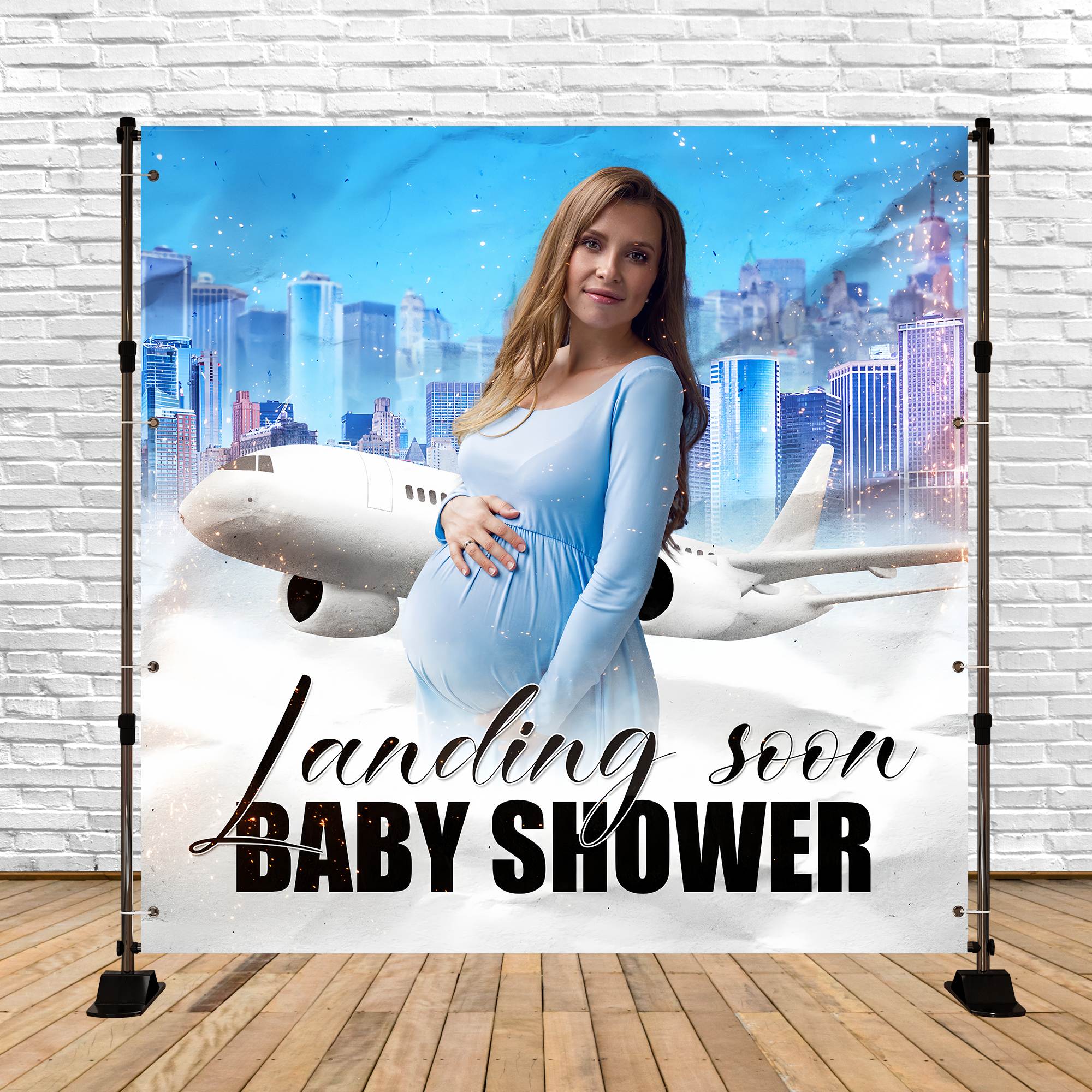 Toiles de fond Baby Shower Voyage Nuage Personnalisé BRP6-6