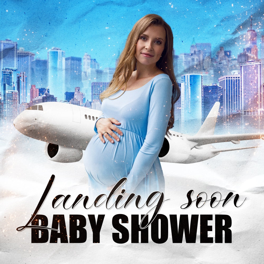 Toiles de fond Baby Shower Voyage Nuage Personnalisé BRP6-6