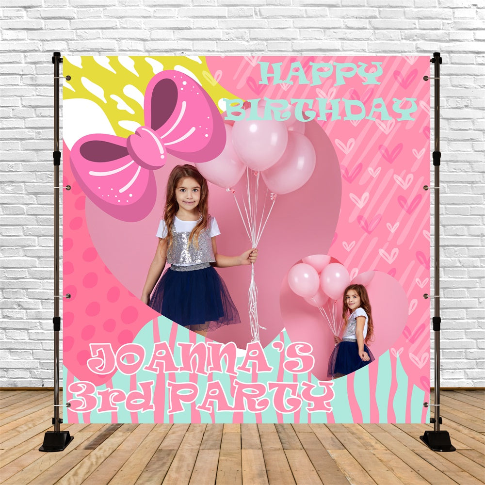 Toile de fond Anniversaire Personnalisé Rêve Rose 3 Ans BRP6-62