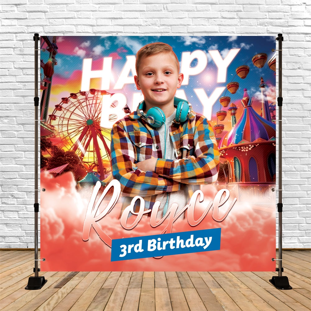 Toile de fond Anniversaire Personnalisé Grande Roue Fantaisie BRP6-66