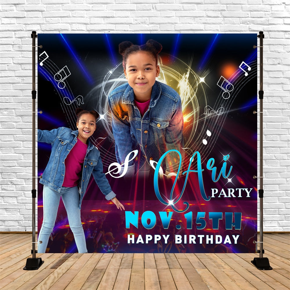 Toile de fond Photo Anniversaire Personnalisable Vibes Musicales BRP6-81