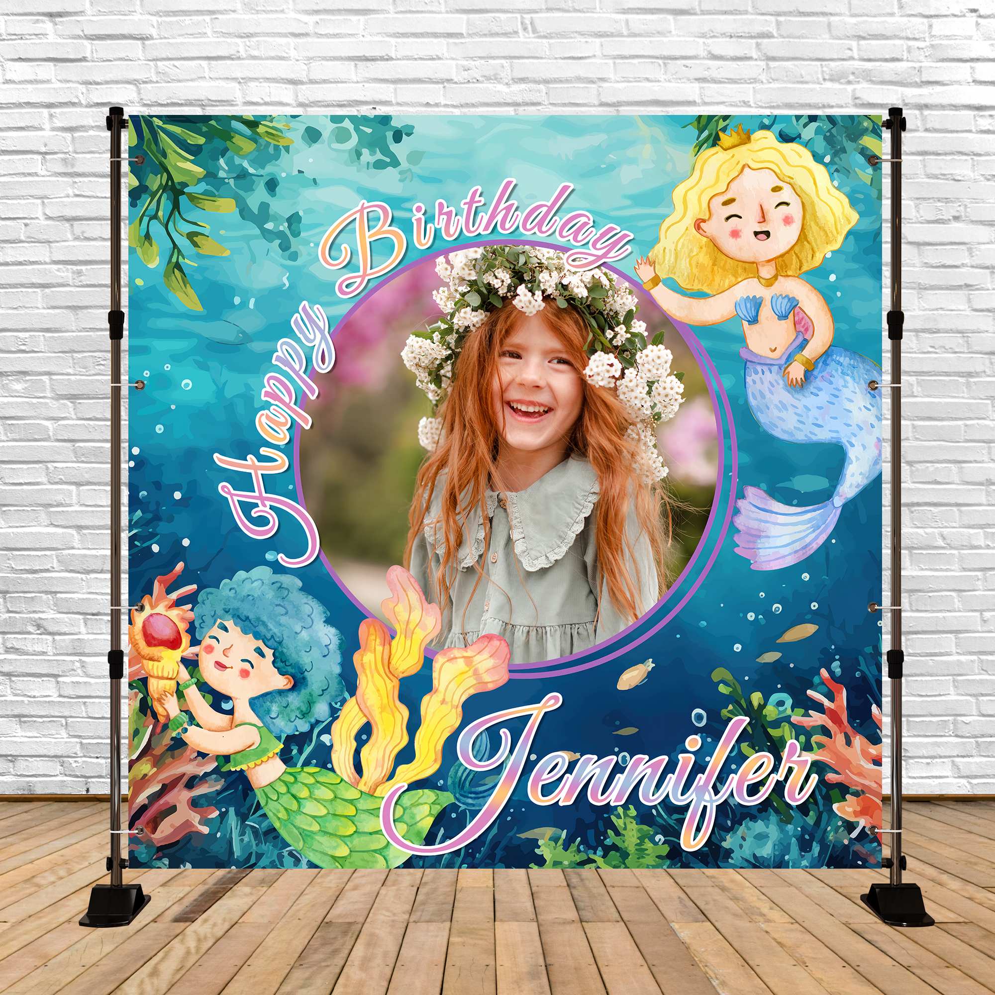 Toile de fond Deco Anniversaire Personnalisé Princesse de l’Océan BRP6-83