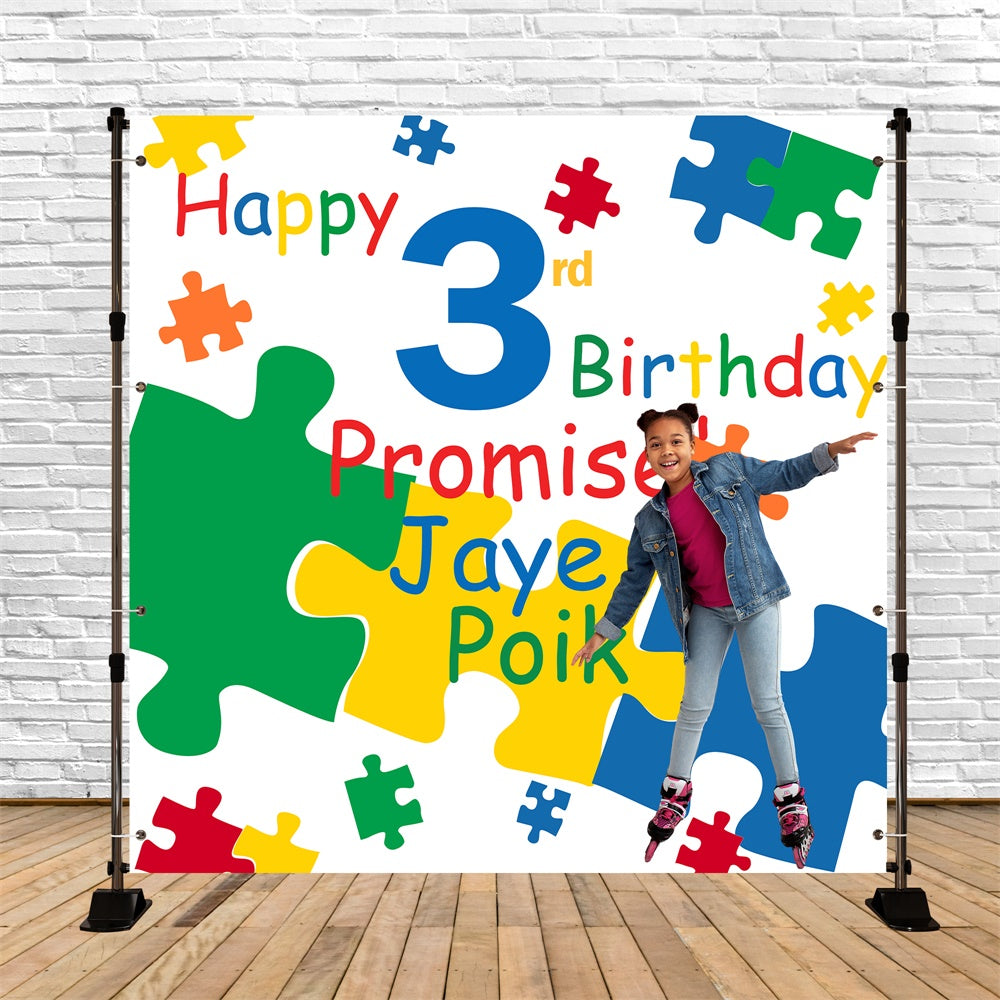 Toile de fond Photo Anniversaire Personnalisable Puzzle Brillant Fête BRP6-96