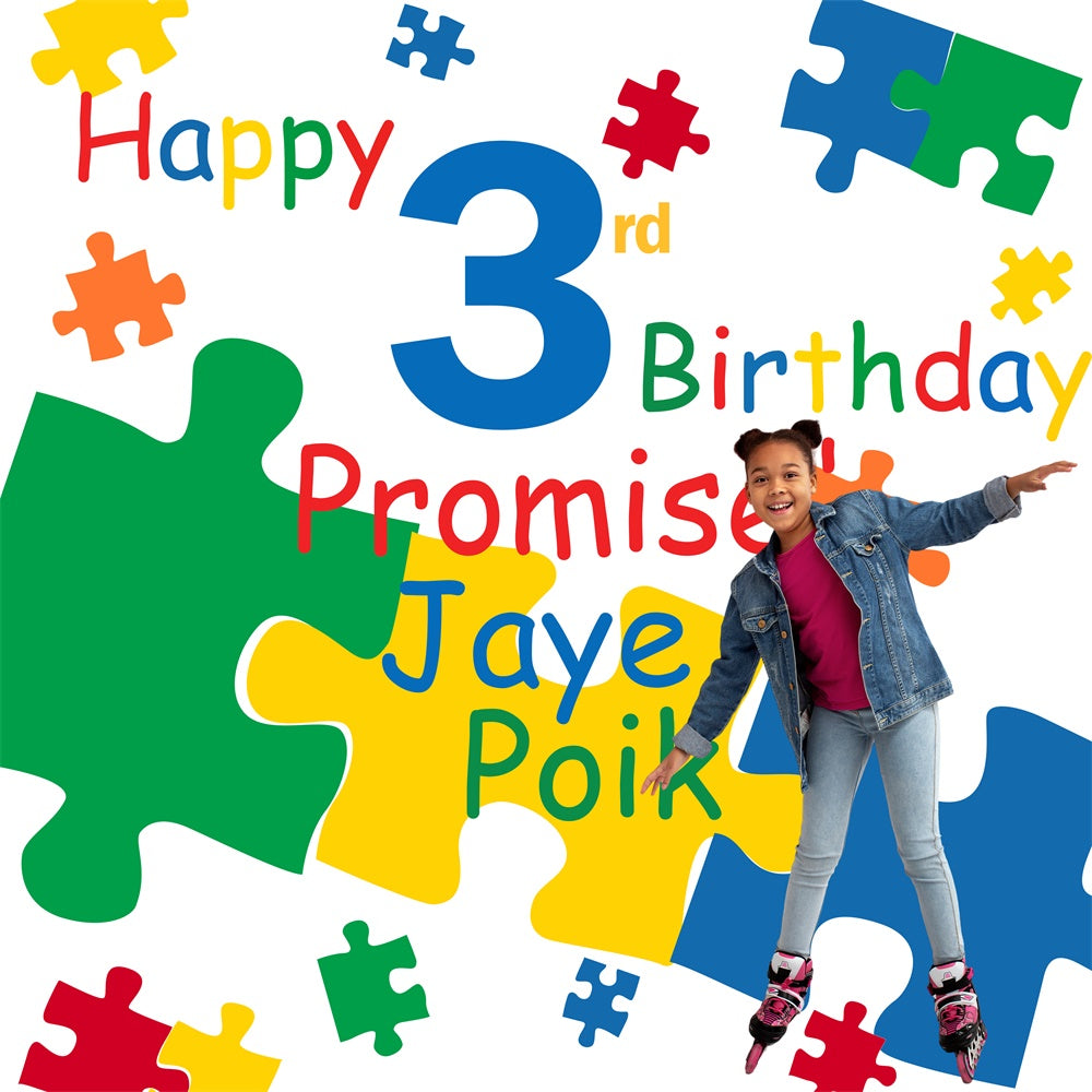 Toile de fond Photo Anniversaire Personnalisable Puzzle Brillant Fête BRP6-96