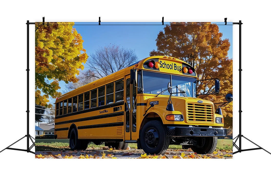 Toile de Fond Retour à l'École Bus Scolaire Campagnard BRP7-186