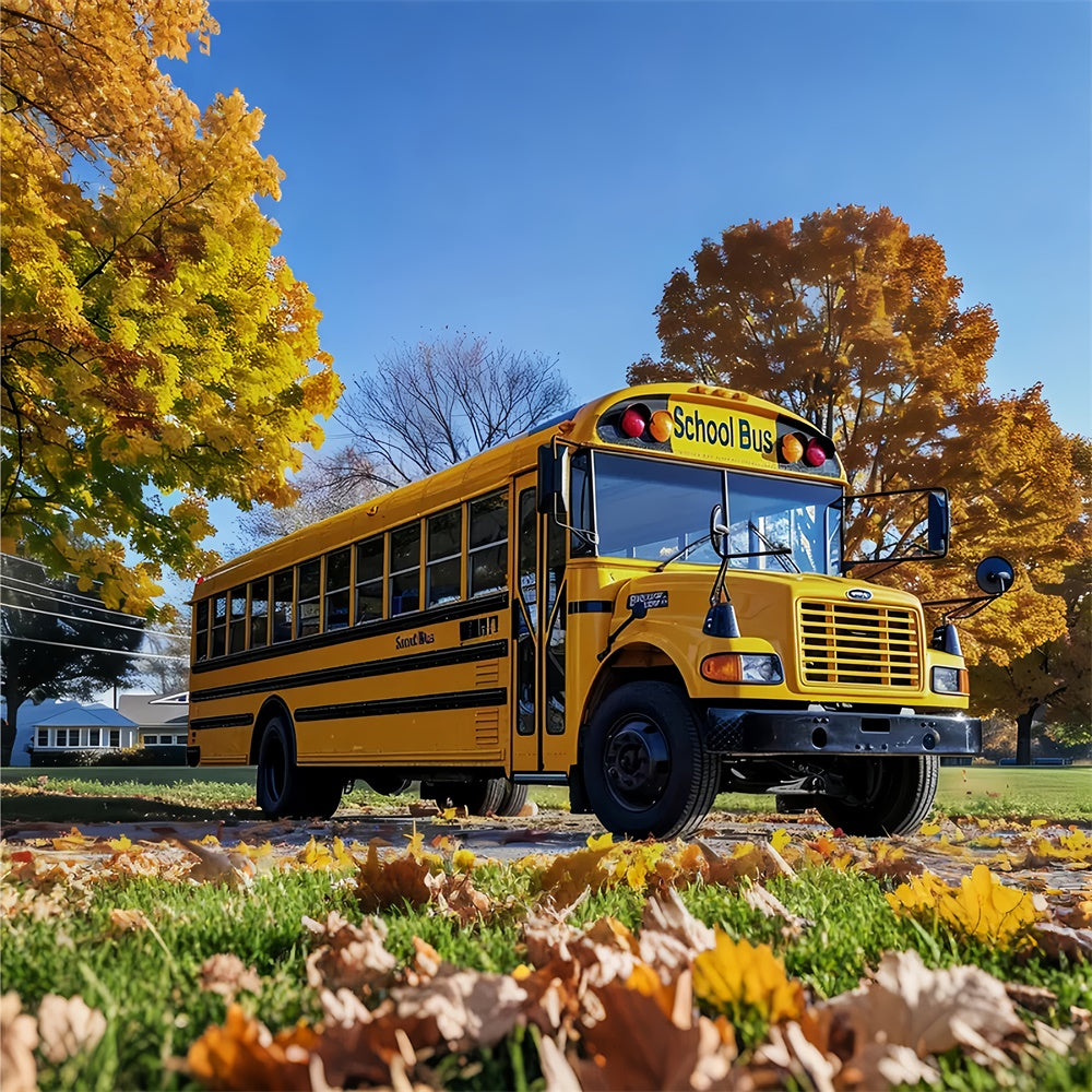 Toile de Fond Retour à l'École Bus Scolaire Campagnard BRP7-186