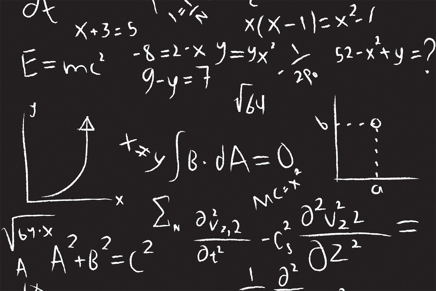 Toile de Fond de Formules Scientifiques sur Tableau Noir pour la Rentrée BRP7-51