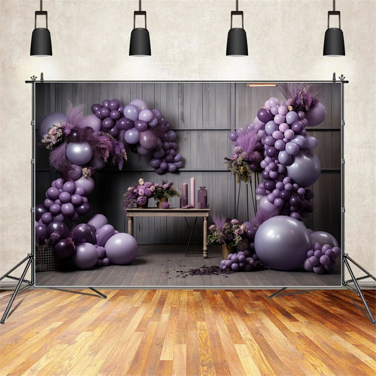 Toile de Fond Guirlande de Ballons Violets Gracieux pour Halloween BRP8-179