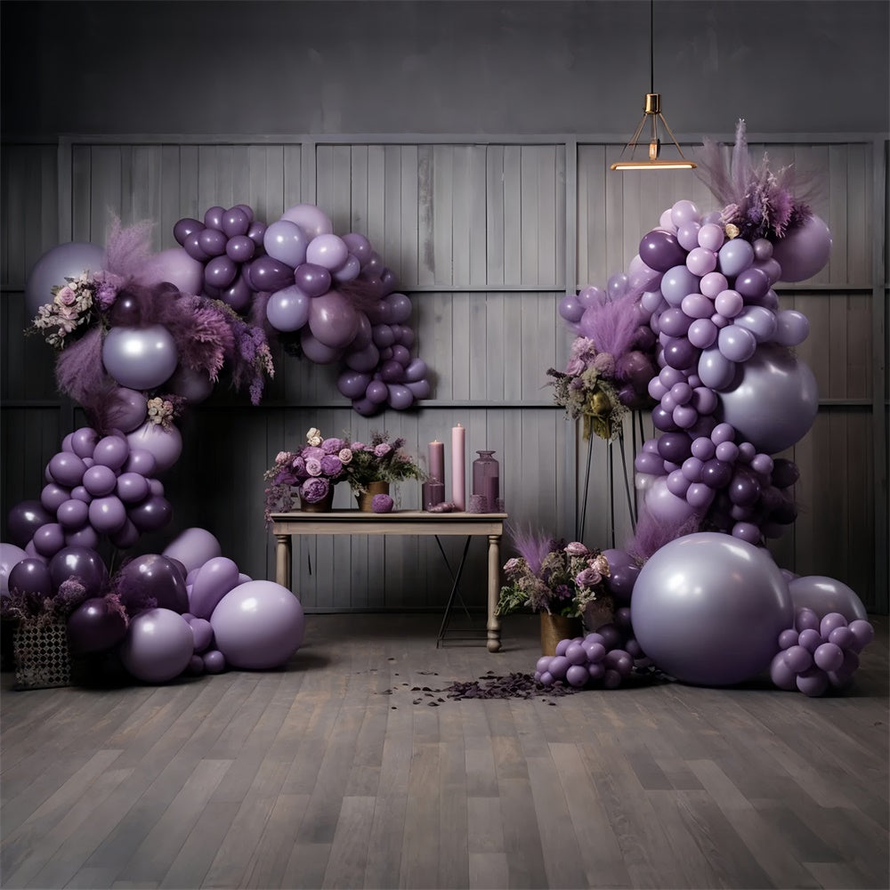 Toile de Fond Guirlande de Ballons Violets Gracieux pour Halloween BRP8-179