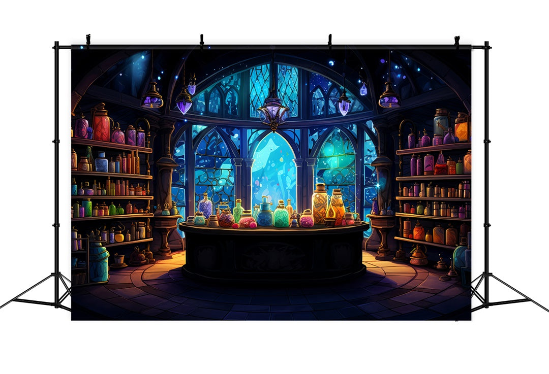 Toile de Fond Salle de Potions du Sorcier pour Halloween BRP8-200