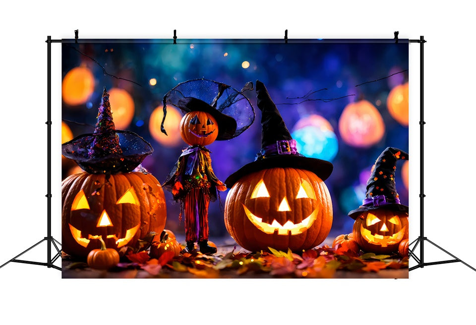 Toile de fond Citrouilles enchantées et lumières d'Halloween BRP8-220