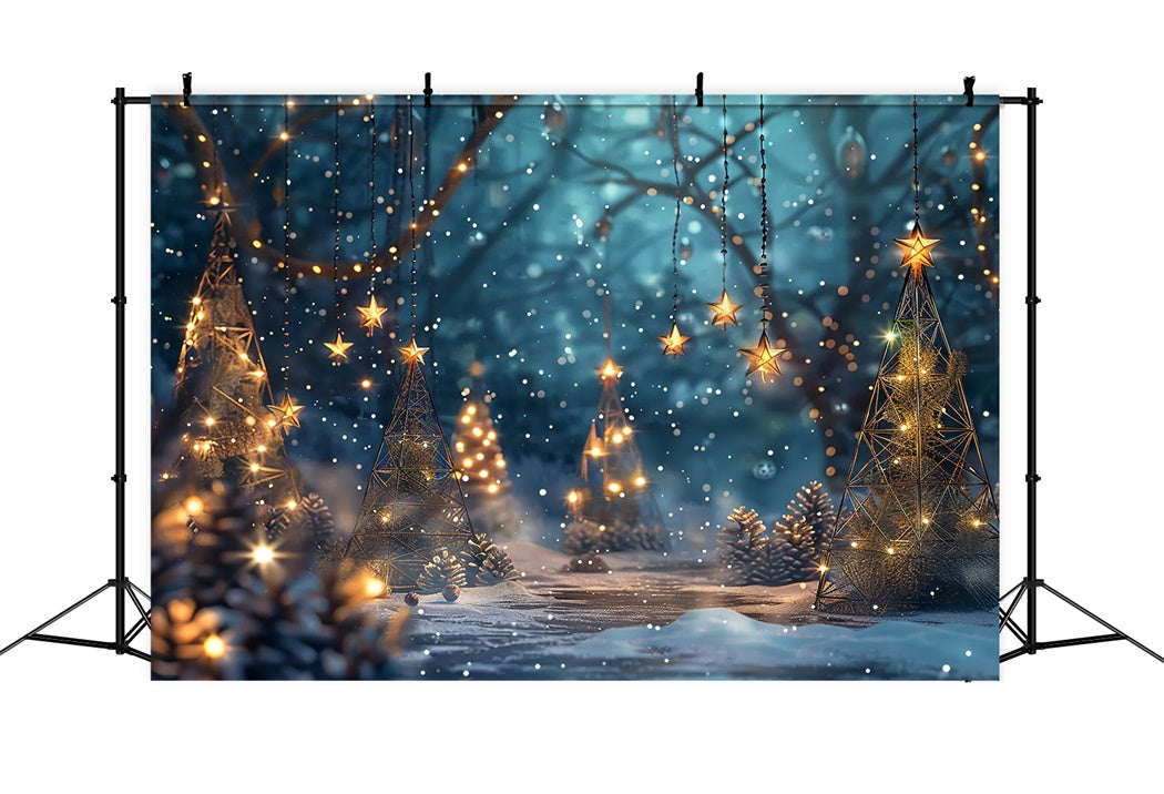 Toile de fond de Lumières de Forêt Enchantée de Noël BRP8-25