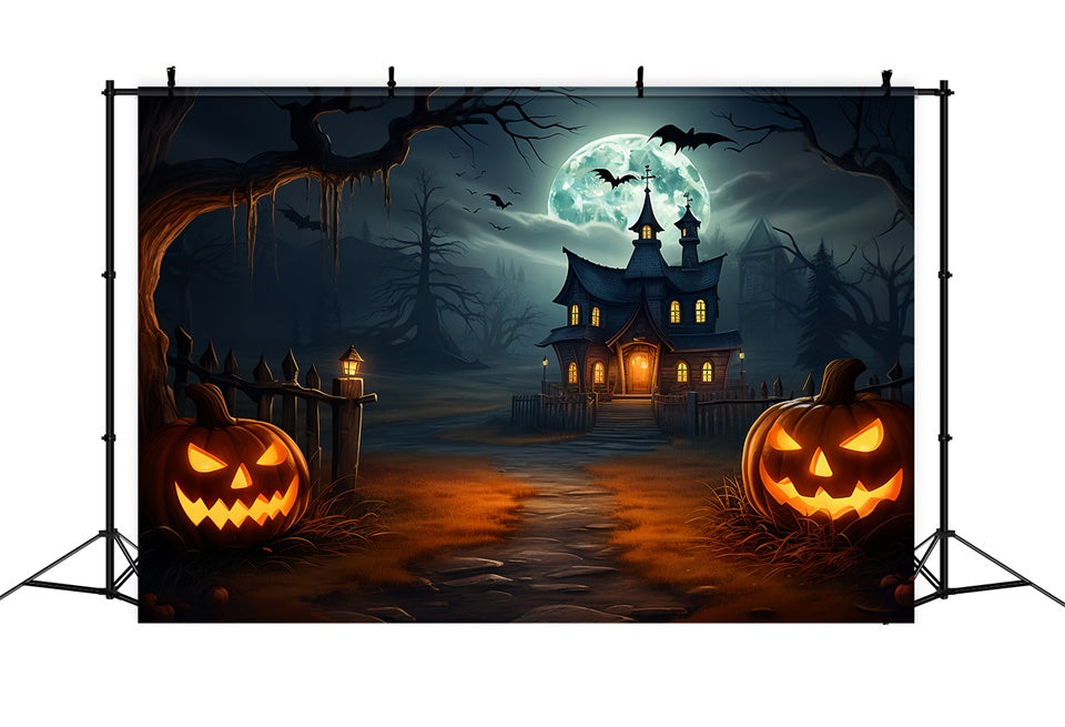 Toile de fond Village sombre d'Halloween BRP8-263