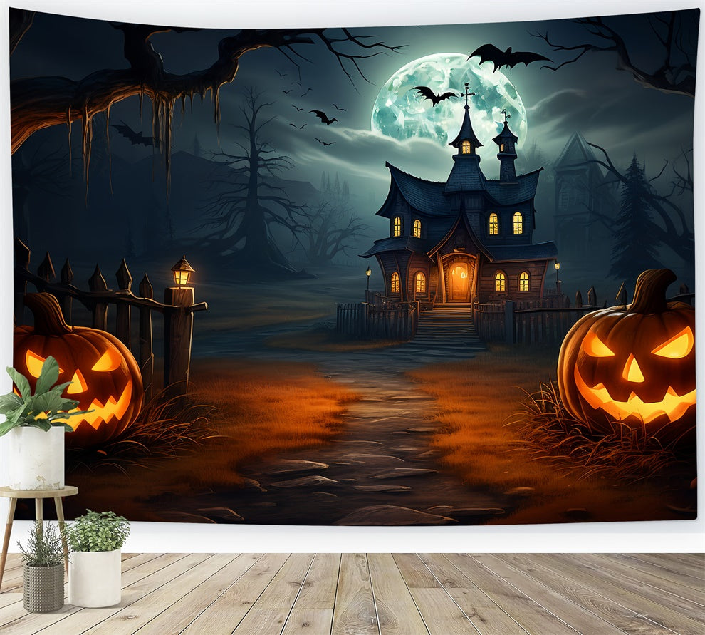 Toile de fond Village sombre d'Halloween BRP8-263