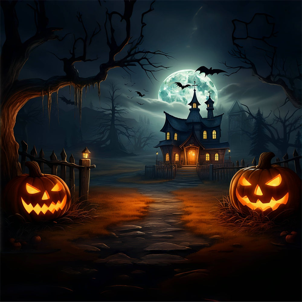 Toile de fond Village sombre d'Halloween BRP8-263