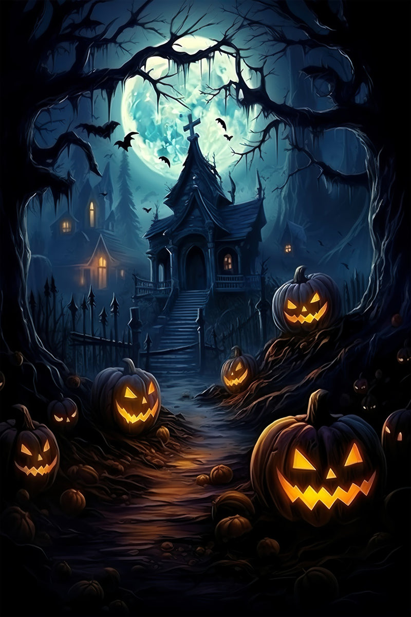 Toile De Fond Halloween Noire 2,4x1,8m | Décoration Gothique Cimetière Fantôme | Arrière-plan Photo