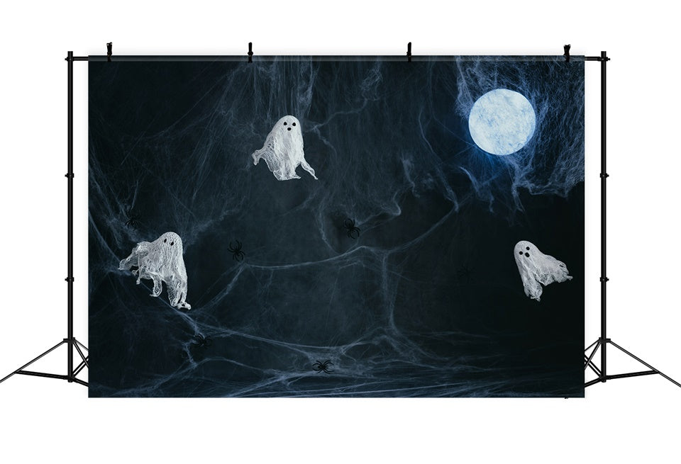 Toile de fond Fantômes effrayants et toiles d'araignée d'Halloween BRP8-277